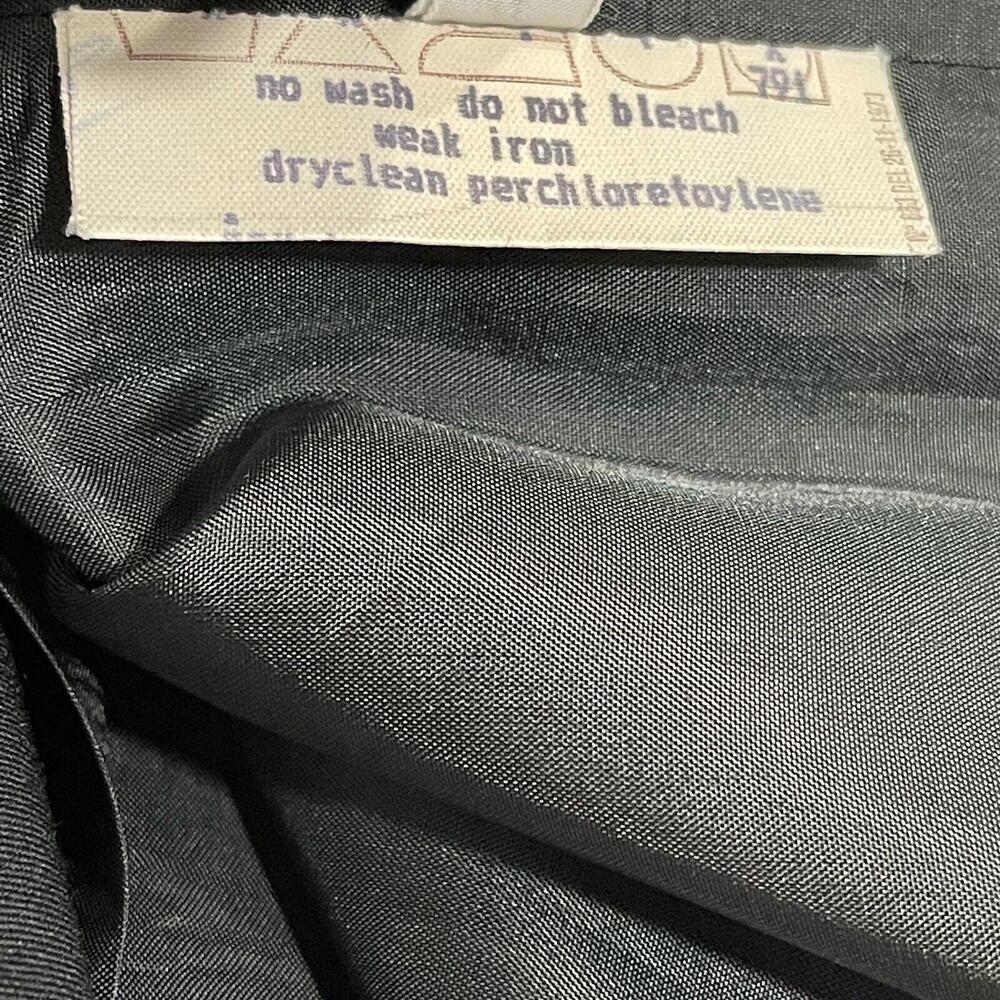 Paul Stuart Women’s Size 44 Italy Solid Black Virgin Wool Lined Vtg Pencil Skirt - Picture 6 of 10